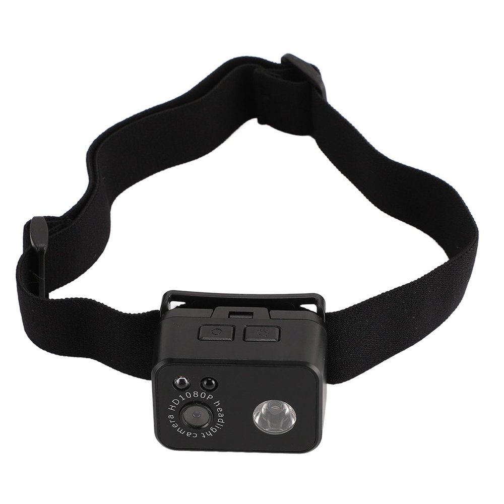 Locadence 1080P HD Head Mount Night Light Action Camera, Up and Down 45 Adjustable LED Headlamp Wearable Camera, Mini Sports Camera for Camping Vehicle Machinery Repairs