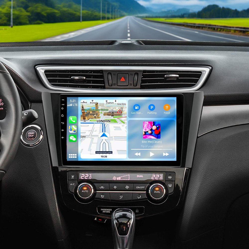10" Car Radio Stereo for Nissan Rogue/X-Trail/Qashqai 2014-2019 with Wireless CarPlay & Android Auto, Android 13 Radio for Nissan Qashqai 2017-2019 Support GPS Bluetooth WiFi FM Backup Camera