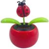 Red Seven-Starred Ladybug Solar Dancing Car Dashboard Decorations, Funny Solar Powered Dancing Flower Pot Car Ornaments Flower Swinging Funny Gifts for Car Dashboard Office Desk Decoration (Ladybug) view 1