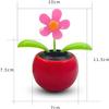 Red Seven-Starred Ladybug Solar Dancing Car Dashboard Decorations, Funny Solar Powered Dancing Flower Pot Car Ornaments Flower Swinging Funny Gifts for Car Dashboard Office Desk Decoration (Ladybug) view 2