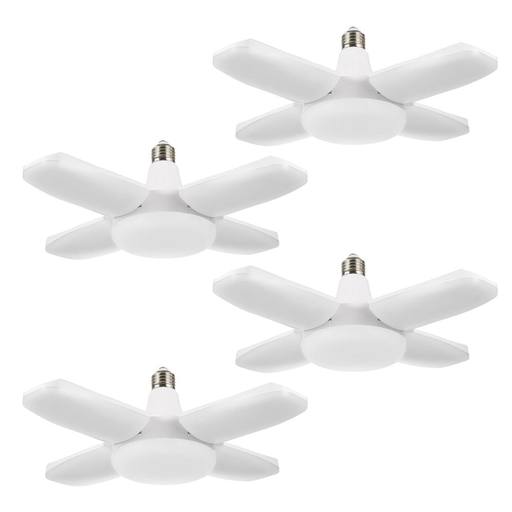 YWD 4 Pack LED Garage Light fo Motion Sensor, E26/E27 Screw-in Ceiling Mount LED Motion Activated Light for Garage/Shop/Porch - 60W 6000LM 6500K