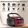 Kuephom Boombox CD Cassette Player Combo: Stereo Sound AM FM Radio with Bluetooth and Remote - AUX/USB MP3/Tape Recording/Sleep Timer/Earphone Jack - DC/AC Powered for Home,Outdoor view 2