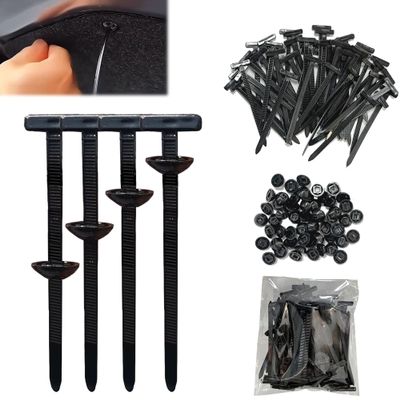100PCS Nylon Universal Cable Tie Buckle, 2025 New Multifunctional Cable Tie Buckle with Pin & Button Design, Heavy Duty Self-Locking Nylon Zip Ties Holder for Car Daily Repair