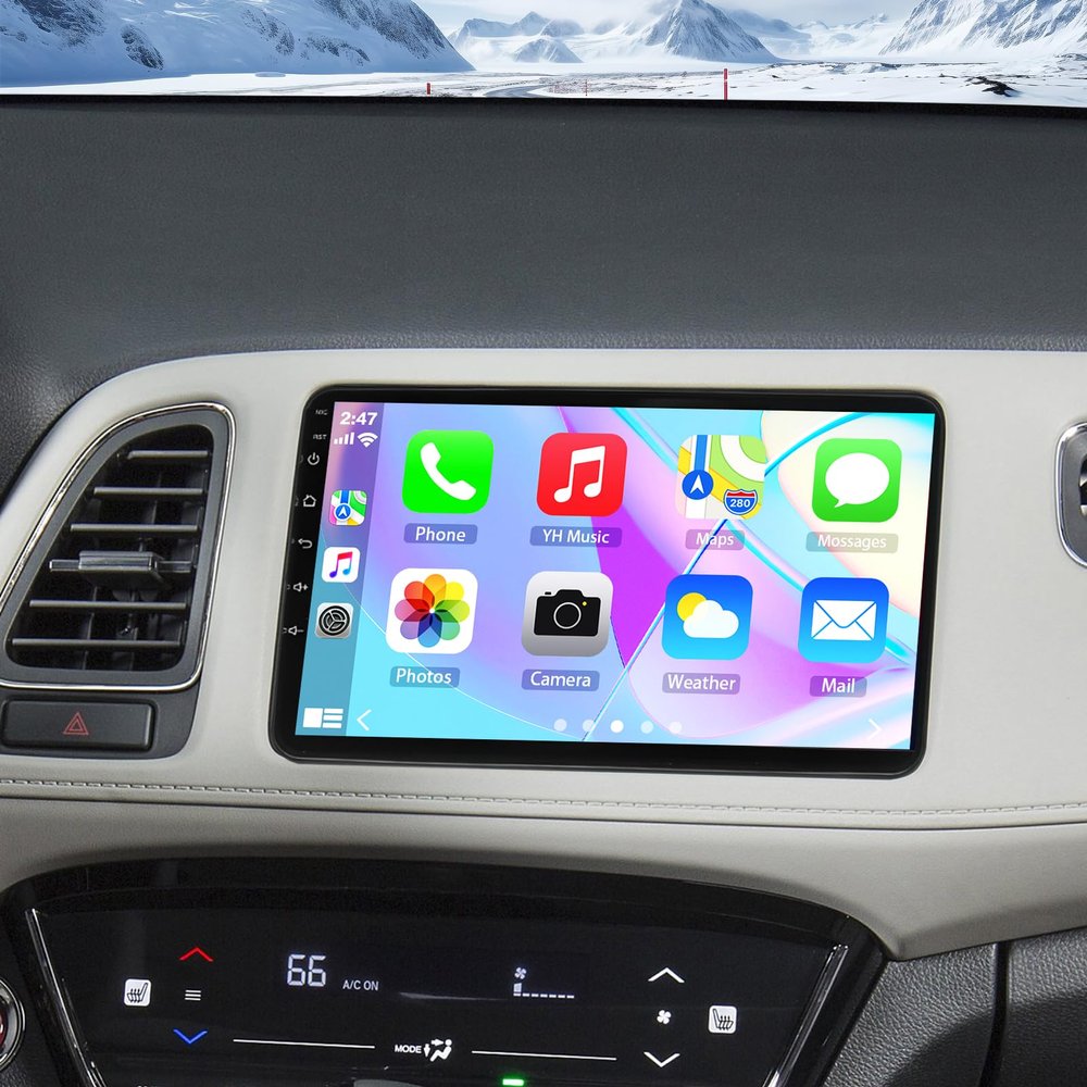 Vorally Android 13 Car Stereo Radio for Honda Vezel XRV/HRV 2014-2019 with Wireless Carplay Android Auto, 2+32G 9inch HD IPS Thouch Screen Bluetooth Radio Support GPS WiFi AHD Backup Camera