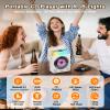 Portable CD Player with Bluetooth & RGB Lights, 4000mAh Rechargeable Personal CD Player with Speakers & Remote, Bass Boost, USB/TF/AUX Support, Portable Bluetooth CD Player for Home/Outdoor Use (White view 2