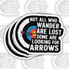 (3psc) Archery Sticker, Not All Who Wander are Lost Some are Looking for Arrows Sticker, Dart Stickers Gift for Dart Lovers, Bowman Decorations for Laptop Water Bottle Car Phone Helmet Window 3" view 1
