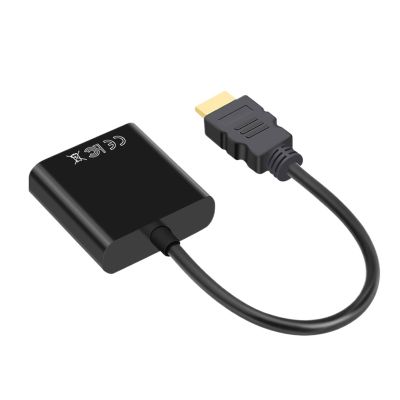 LINGQE HDMI-Compatible to Cable Converter with Power Supply Adapter FHD 1080P for Tablet Desktop PC Projector TV(Black)