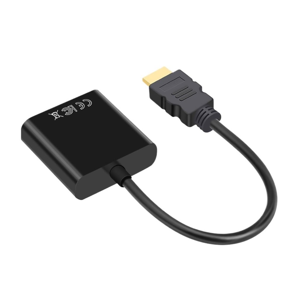 LINGQE HDMI-Compatible to Cable Converter with Power Supply Adapter FHD 1080P for Tablet Desktop PC Projector TV(Black)