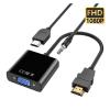 LINGQE HDMI-Compatible to Cable Converter with Power Supply Adapter FHD 1080P for Tablet Desktop PC Projector TV(Black) view 2