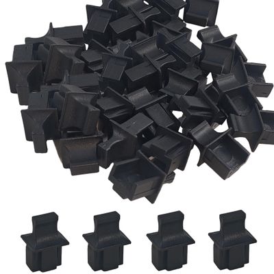 PDETVEO 20PCS RJ45 Port Dust Covers, Plastic Network Protector Caps for Ethernet Switch, Router, Hub and Network Cards (Black)