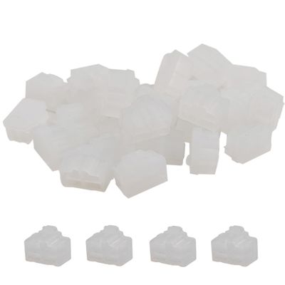 PDETVEO 40PCS RJ45 Port Covers, Silicone Ethernet Dust Protector Caps for Network Switch, Router, Computer and TV Ports (White)