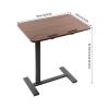 Adjustable Overbed Side Table with Wheels, C Shaped Laptop Desk, Mobile Standing Computer Tray Tables, Rolling 180Swivel Top Flip Laptop Stand Table for Sofa and Bed, Home Office Use (Walnut Color) view 3