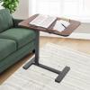 Adjustable Overbed Side Table with Wheels, C Shaped Laptop Desk, Mobile Standing Computer Tray Tables, Rolling 180Swivel Top Flip Laptop Stand Table for Sofa and Bed, Home Office Use (Walnut Color) view 4