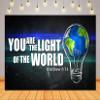 BELECO 8x8ft Fabric You are The Light of The World Backdrop Light Bulb Matthew 5:14 Background for Theme Party Decorations Banner Birthday Photoshoot Studio Props view 2