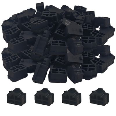 PDETVEO 120PCS RJ45 Port Covers, Silicone Ethernet Dust Protector Caps for Network Switch, Router, Computer and TV Ports (Black)