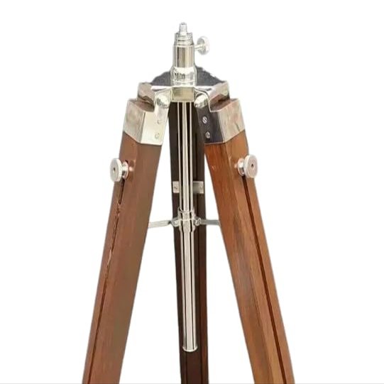 Nautical Wooden Tripod Floor Adjustable Stand, Multipurpose Brown Tripod, Home & Office Decor and Collectables Ideal Gift
