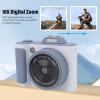 2.5K Digital Camera, 66MP Vlogging Cameras, 16x Zoom, 2.4 Inch Flip Screen, Fill Light, Support up to 32GB, Compact Vlog Travel Cam for Photography Video (32G Memory Card) view 3