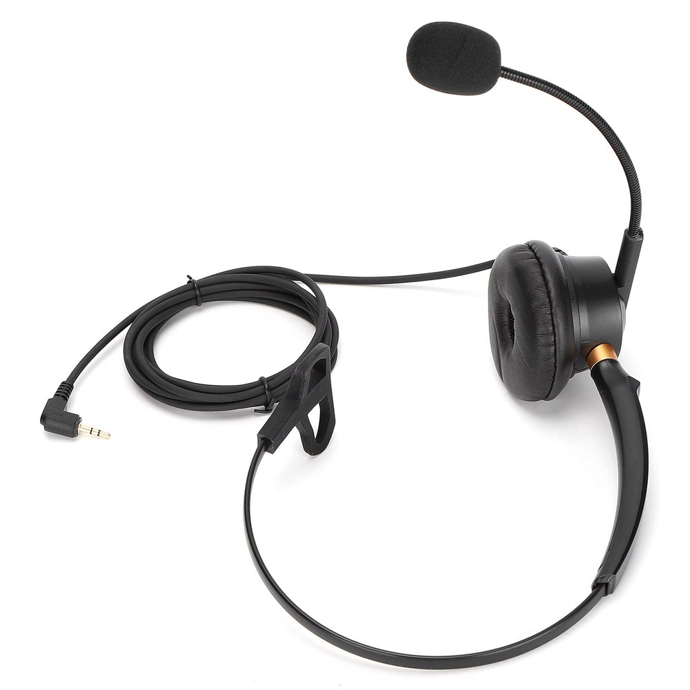 Ylwxzenith H600 2.5 2.5mm Single Ear Telephone Headset for Customer Service with Noise Reduction Microphone Compatible with Landline Phones Black