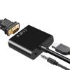 LINGQE HDMI-Compatible to Cable Converter with Power Supply Adapter FHD 1080P for Tablet Desktop PC Projector TV(Black Audio) view 2