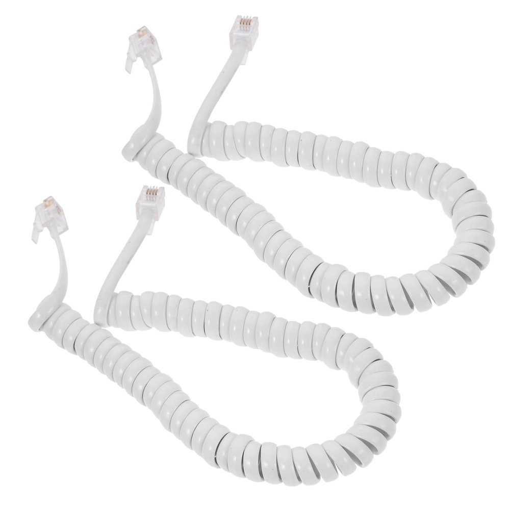 STOBOK 2pcs Flexible Landline Phone Cord Coiled Cables for Telephone Easy Installation