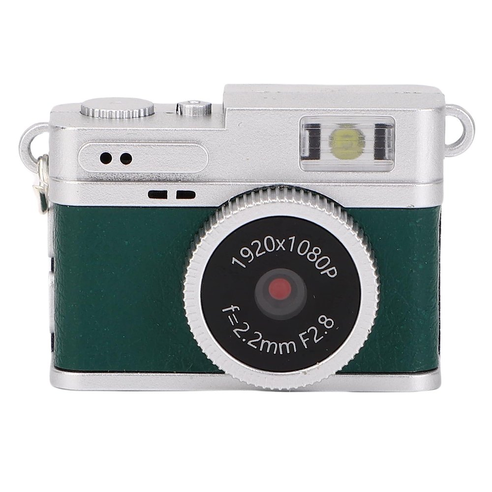 Dpofirs Mini Keychain Camera, 1080P Small Retro Camera, Portable Photo Video Camcorder, for Travel Study Teens Beginners (Green)