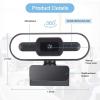 1080P HD Webcam, with 120 Wide Angle Lens, 360 Rotation, 3 Light Modes, Built in Microphone, USB Plug and Play for Desktop PC Laptop Computer view 4