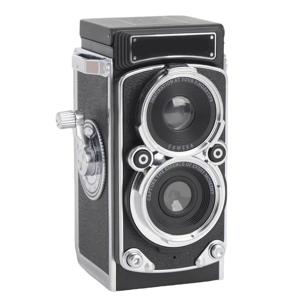 Vintage Mini Digital Camera, Portable Twin Lens Retro Digital Camera, TLR Style 1080P FHD Video 12MP Autofocus Video Vlogging Cam for Beginners Teens Adults (16GB)