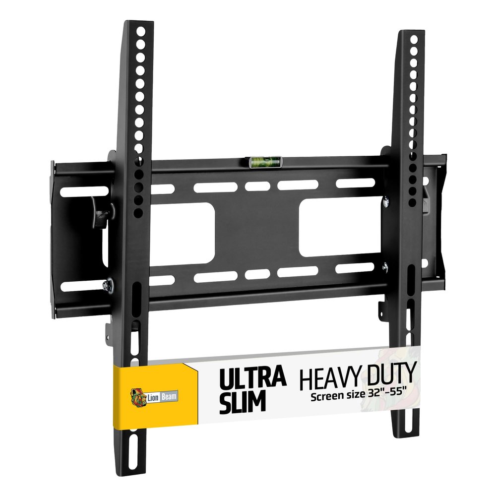 LionBeam Heavy-Duty TV Wall Mount for 3255 Screens Ultra-Slim Design, Strongly Holds up to 110lb, Universal Mount max VESA 400400mm, Superior Low Profile TV Bracket with +5-10 Anti-Glare Tilt
