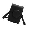 Adjustable Strap Soft Liner Camera Case for Mini, Retro Camera Pouch, PU Leather Bag with Velvet Lining for Photography Enthusiasts and Professionals (Black) view 2
