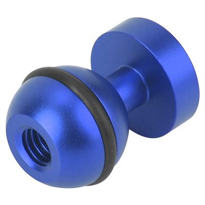 Ball Head Base Mount, Diving Light Bracket Action Camera Metal Ball Head Base Mount Hot Shoe Hot Shoe 1/4 Screw Hole (Blue)
