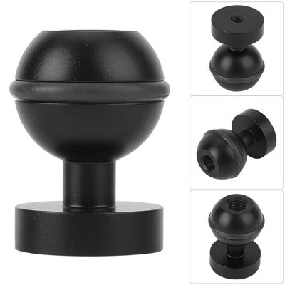 Ball Head Base Mount, Diving Light Bracket Action Camera Metal Ball Head Base Mount Hot Shoe Hot Shoe 1/4 Screw Hole (Black)