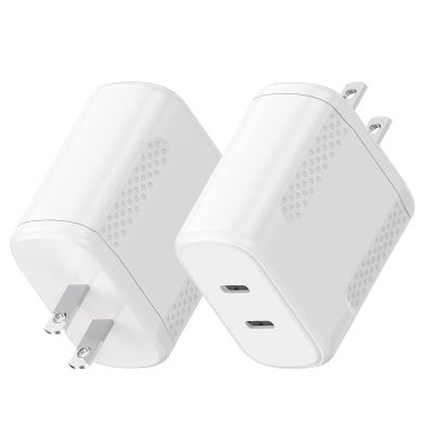 Essri 2-Pack 40W USB C Charger Block, 2-Port PD 3.0 Fast Charging Wall Plug Power Adapter with 20W Type C Ports for iPhone 17/16/15/14/13 Pro Max,for iPad Pro/Air/Mini,Galaxy S25 / S24 and More-Blue