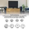4 Set M6 Thread Silver Aluminum Alloy Speaker Isolation Spike Pad Feet for CD DVD Player Amplifier Vibration Damping, Install view 3