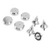 4 Set M6 Thread Silver Aluminum Alloy Speaker Isolation Spike Pad Feet for CD DVD Player Amplifier Vibration Damping, Install view 4
