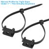 100 PCS Cable Tie Mounts with 100 Cable Ties & Screws(Total 300 PCS), 6 Inch Saddle Type Nylon Zip Tie Base Kit, Wire Management Clips for Baseboard, Wall, Desk (Black) view 4