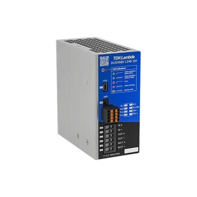 DUSH960-1248-1M, AC/DC Power Modules ACCS, DIN Rail UPS Module, 20A, No Display, No Aux Voltage