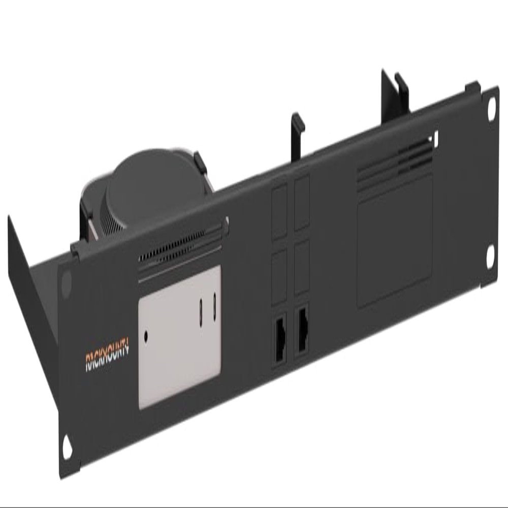 Rackmount.IT RM-AP-T2 Rack Mount Kit for Apple Mac mini M4 Mac Minis - 1.3U, Front Ports, Signal White Steel (RM-AP-T2)