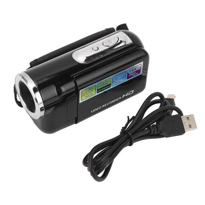 16MP 1080P Video Camera HD 16X Digital Zoom USB Digital Camera Video Recorder with 2 Inch Rotation Screen for Travel, Featuring Selfie, Electronic Image Stabilization (Black)