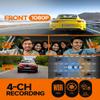 360 Degrees 4CH 1080P Dash Cam Front/Rear/Left/Right, 4-Way Recording, 3" IPS Screen, Built-in WiFi, GPS Tracking, Night Vision, G-Sensor, 24H Parking Mode, Loop Recording view 3