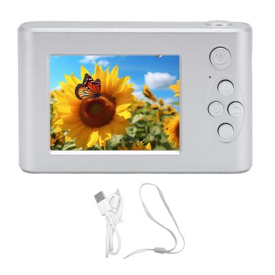 48MP 8X Zoom Digital Camera with IPS Screen, Anti Shake, Auto Focus, Compact Camera for Travel, Selfie Mirror (Silver)