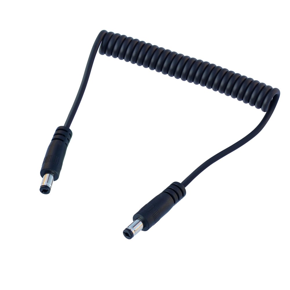 DC 5.5MM x 2.1MM Male to Male Plug Power Adapter Cable DC Power Coiled Extension Cable for LED Strip,CCTV,Car,Security Camera,Etc (1 Pack)