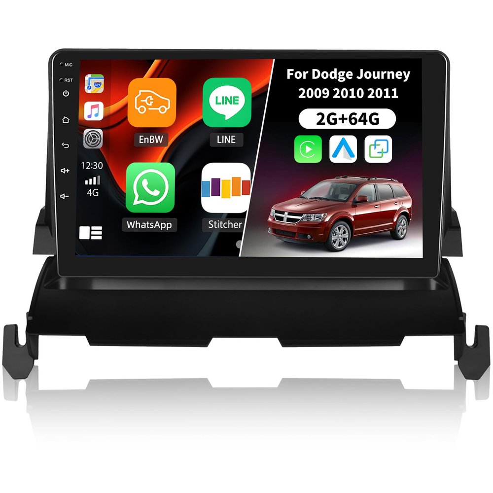 2G+64G Android 15 Car Radio for Dodge Journey 2009 2010 2011 with Wireless Carplay Android Auto,9" Touchscreen Car Stereo Radio with Mirror Link WiFi/GPS Bluetooth FM RDS EQ SWC+Backup Camrea