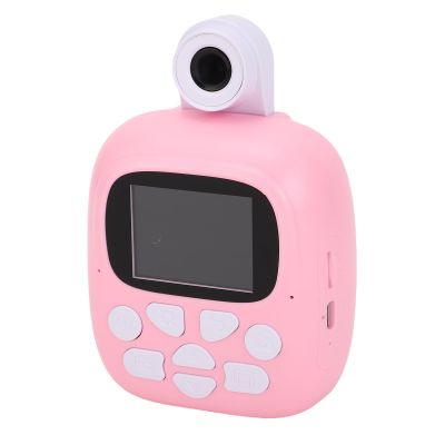 Kids Camera Instant Print, 24MP 1080P FHD Lens Video Selfie Kids Camera with 180 Rotatable Lens, Music, Player Games, 1 Roll Print Paper, Small HD Digital Printable Camera for