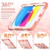 Gylint Case for iPad (A16) 11th/10th Generation 11''/10.9'' 2025/2022, Shockproof 360 Rotating Hand Strap & Kickstand Protective Cover with Screen Pencil Holder for iPad 11th Gen Camo Pink view 4