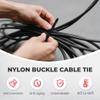 Nylon Universal Cable Tie Buckle, New Heavy Duty Self-Locking Nylon Zip Ties Holder, UV Resistant Zipties with Pin & Button Design, Multipurpose Plastic Cable Ties Tool for Car Daily Auto Fixing (50) view 2