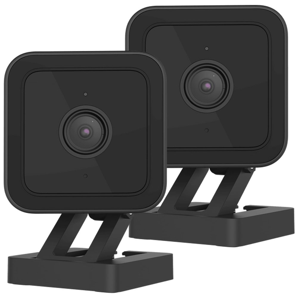 Cam v3 2 Pack, 1080p Plug-in Smart Security Camera, Color Night Vision, Motion Detection, 2-Way Audio, Compatible with Alexa, Google Assistant, Cloud & SD Card Storage, Indoor/Outdoor, Wired, Black