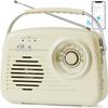 Portable am fm Bluetooth Radio shortware Solar Radio Outdoor Radio Speaker Solar Wireless radios with X bass,Emergency flashlingt,suport USB/TF Player for Home/Outdoor/Travel (Cream) view 1
