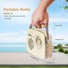 Portable am fm Bluetooth Radio shortware Solar Radio Outdoor Radio Speaker Solar Wireless radios with X bass,Emergency flashlingt,suport USB/TF Player for Home/Outdoor/Travel (Cream) view 4