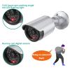 WALI Dummy Fake Simulated Surveillance Security CCTV Dome Camera Indoor Outdoor with One LED Light, Warning Security Alert Sticker Decal (TC-S8), 8 Packs, Silver view 2