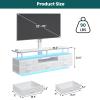 BTHFST TV Stand with Mount for 45/55/65/70 inch TVs, 51.2" LED TV Stand with Power Outlets & Storage, Entertainment Center with Storage, Wihte view 2